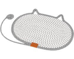 Krabmat: Krabmat Katten - Krabpaal Mat - Katten Krabtraining - Wasbaar Koel Comfort - 50x35x1 cm - Grijs