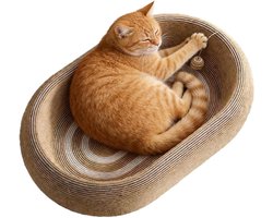 Krabmat: Krabmat met Hok - Krabmeubel Kat - Meubels Beschermen - Natuurlijke Sisalvezel - 61 x 41 x 14 cm