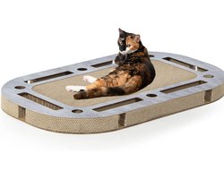 Krabmat met Speelfunctie - Katten Speelgoed - Spelen Krabben Rusten - Betonlook Design - 85 x 54 x 58 cm