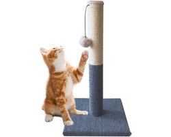 Krabmat voor Katten - Krabpaal Sisal - Meubels Beschermen - Natuurlijke Materialen - 30x30x52 cm - Donkergrijs