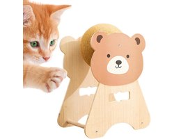 Krabmat: Krabmat voor Katten - Krabpaal Speelgoed - Klauwen Verzorgen - Interactief Design - 35x32x25cm - Bruin