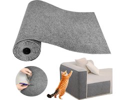Krabmat voor katten - krabpaal vervangende mat - krabplank tapijt voor katten - trimbaar - 60*200cm - geschikt als vervangingsbescherming voor de krabpaal, bescherming tegen krassen op bankmeubels, vloerdecoratie voor slaapkamer en woonkamer - wit