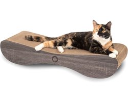 Krabplank: Krabmeubel Golfkarton - Krabplank Kat - Krabben Spelen - Duurzaam Ontworpen - 76 x 24 x 15 cm - Donkergrijs