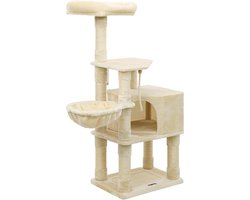 Krabpaal - 138 cm met platform - Beige