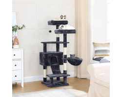 krabpaal 142 cm - kattenboom - rookgrijs