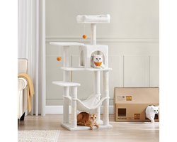 Krabpaal – 143 cm – Hoge Kattenboom – Met Grot en Hangmat – Comfortabel