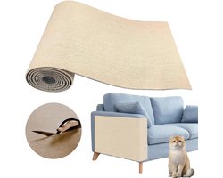 Krabpaal - 40 x 200 x 0.4 Cm - Krabmat Katten - Kitten Speelgoed - anti-kras katten bankbescherming krabpaal - Klimwand - Katten Klimmuur - voor meubels, muren, Banken en tapijt - Krabmat Voor Aan Bank - gemakkelijk te snijden - Zelfklevend - Khaki