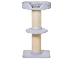 Krabpaal 45 X 45 X 91 cm Kat Speelgoed Lichtblauw Polyester Kattenmeubels Platform Sisal Ingebouwd Ontwerp Binnen Gebruik