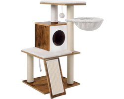 Krabpaal 96 cm hoogte - walnootkleuren - kattenboom PCT071H01