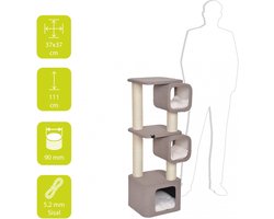 Krabpaal Akita - Bruin - 37x37x111cm