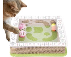 Krabpaal: Krabpaal Doolhof - Katten Speelhuis - Meubels Beschermen - Met Voeder Puzzel - 30x30x7 cm - Niet gespecificeerd