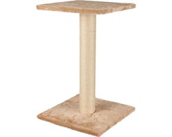 Krabpaal: Krabpaal – Flamingo Scolette Beige & Ecru – 38 × 38 × 60 cm – sisal krabpaal – met ligplateau – zacht pluche – voor katten