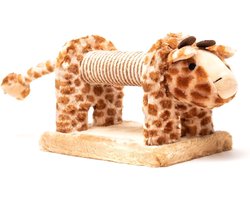 Krabpaal: Krabpaal Giraffe - Kattenkrabpaal Klimpaal Kat - Katten Vermaken - Giraffen Design - 56 x 18 x 18 cm - Oranje