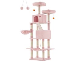 Krabpaal groot 2 platforms multi –level pastelroze