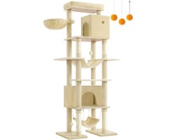 Krabpaal – Groot – 201 cm – Beige – Met Platform – Natuurlijke Look