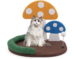 Krabpaal in Paddenstoellook Kattenboom met Kattenbed Sisal-Krabplank & Shuttle Hoofdsteun Klimboom Speelboom Kattenkrabpaal