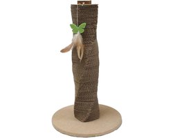 Krabpaal Karton - Kattenkrabpaal Krabmeubel - Kattenklauwen Scherp Houden - Spiraalvormig Ontwerp - 35x35x59cm - Bruin