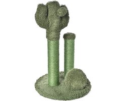 Krabpaal Kat Cactusvorm 67 cm – Kattenkrabpaal met Speelbal – Sisal Krabpaal – Katten Speelboom – 40x40x67,6 cm