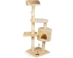 Krabpaal Kat – Kattenboom met Speeltje en Plateau – Sisal Krabpaal – 116 cm [60050]