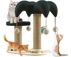 Krabpaal Kat - Kattenmeubel Speelgoed - Binnenkatten Vermaak - 6-in-1 Activiteitencentrum - 43 x 29 x 50 cm - Groen