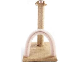 Krabpaal Kat - Krabmeubel Verzorging - Nagels Verzorgen - Geïntegreerde Borstel - 40x39x29 cm - Roze