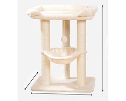 Krabpaal katten 112 cm hoogte (beige/wit)