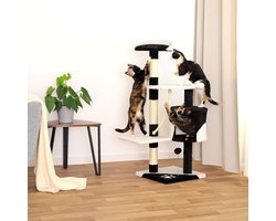 Krabpaal katten 112 cm hoogte (zwart/wit)