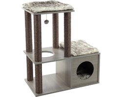 Krabpaal - Katten klimboom - Katten spel en rust - Stabiel sisal ontwerp - 70x40x84 cm - Grijs