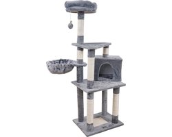 Krabpaal-Katten Krabpaal -133cm hoog - grijs
