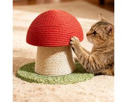 Krabpaal: Krabpaal Katten - Paddenstoel Toren - Klimmen Spelen - Stevige Basis - 30 x 18 x 20 cm - Rood