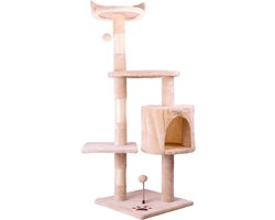Krabpaal - Kattenboom - Katten spel en rust - Stabiliteit met anti-kantel - 40 x 40 x 116 cm - Beige