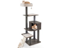 Krabpaal – Kattenboom – Kattenhuis – Kattenmeubel – Klimpaal – 171 cm Hoog – Grote Condo Met Afneembare Kussens – Sisal Krabpanelen
