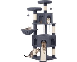 Krabpaal - Kattenboom - Kattenkrabben - Stabiele Constructie - 50x50x174 cm - Donkergrijs