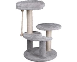 Krabpaal Kattenboom - Kattenmeubel - Spelen Krabben Slapen - Met Speeltouw - 62 cm Hoog - Grijs