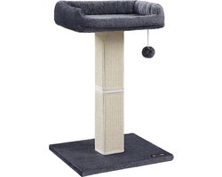 Krabpaal - Kattenboom - Met platform - Van pluche - 40 x 30 cm - Grijs