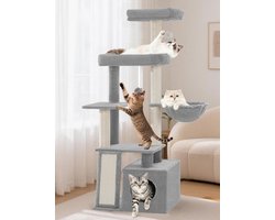 Krabpaal - Kattenboom - Spelen en Krabben - Stabiel Ontwerp - 52x42x22cm - Lichtgrijs