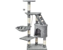 Krabpaal kattenboom XXL 117 x 79 x 50 cm grijs