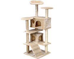 Krabpaal kattenboom XXL 131 x 58 x 50 cm beige