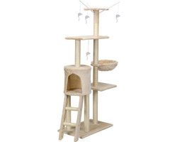 Krabpaal kattenboom XXL 135 x 97 x 55 cm beige