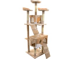 Krabpaal kattenboom XXL 170 x 49 x 49 cm beige