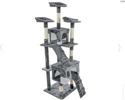 Krabpaal kattenboom XXL 170 x 49 x 49 cm grijs