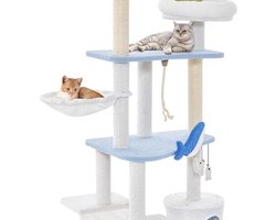 Krabpaal – Kattenkrabpaal – Kattenmeubel – Kattenboom – Krabton – Met Kattenhol & Hangmat – 168 cm Hoog – Sisal Krabstammen