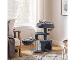 krabpaal, kattenmeubel met sisaltouw, pluche, ligbed, speelhuisje met holletjes, speelgoed voor katten 48L x 32W x 68H centimetres