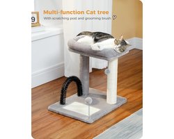 krabpaal, kattenmeubel met sisaltouw, pluche, ligbed, speelhuisje met holletjes, speelgoed voor katten 51 x 40 x 51 cm