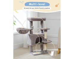 krabpaal, kattenmeubel met sisaltouw, pluche, ligbed, speelhuisje met holletjes, speelgoed voor katten 7.32 Kilograms