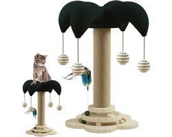 Krabpaal: Krabpaal Kattenspeelgoed - Klimboom Toren - Spelen Ontspannen - Interactief Ontwerp - 33x32x17 cm - Meerkleurig