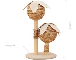 Krabpaal Kattentoren - Kattenkrabplank Condo - Katten Spelen Klimmen - Meubelbescherming Natuurlijk Instinct - 35x35x62cm - Grijs