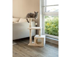 Krabpaal klimboom kattenkrabpaal kattenboom hoogte 85 cm Beige