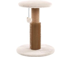 Krabpaal - Klimboom - Kattenverzorging - Stabiele constructie - 32x32x40.5 cm - Crème