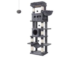 Krabpaal - Krabmeubel -donkergrijs- Kattenhuis - Krabpaal voor Katten 170CM - Kattenmand - Met Speelbal - Krabton